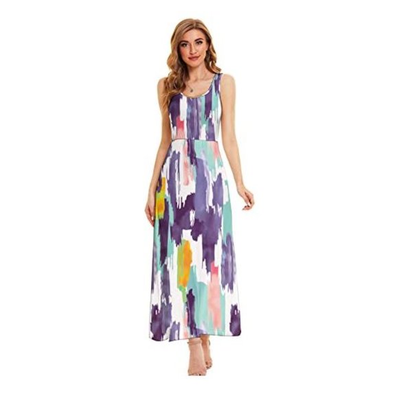 Women's Summer Sleeveless Party Tank Long Dress - Picture 2 of 8